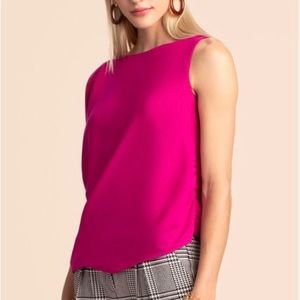 Ted Baker London magenta pink top sleeveless curved hemline size 5
